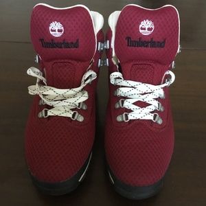 Men’s Timberland Hiking Boots.  Size 10.5. Medium width. Cranberry Red color.
